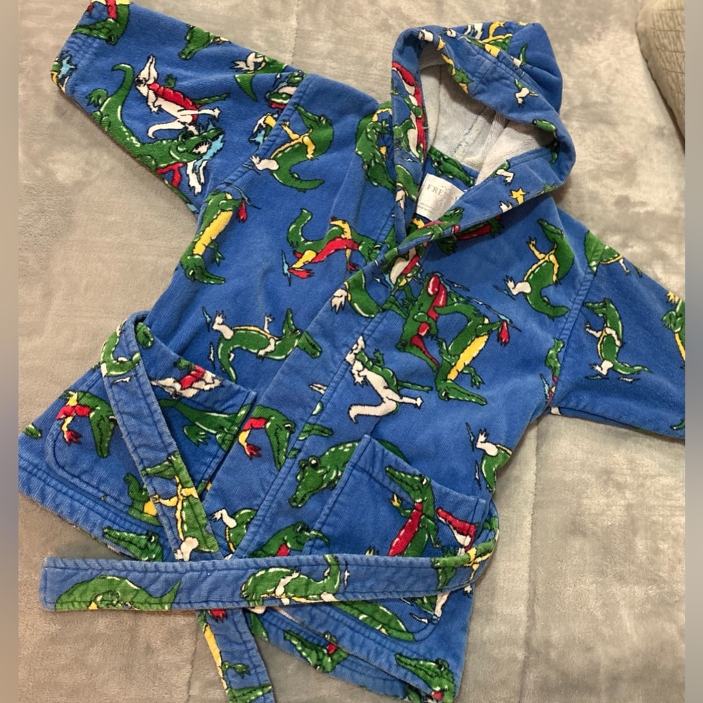 Frette Kids Alligator Hooded Bathrobe